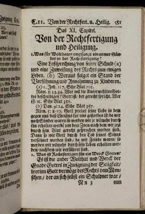 Das XI. Capitel. Von der Rechtfertigung und Heiligung.