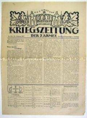 Feldzeitung der 7. Armee mit Nachrichten und Berichten von verschiedenen Frontabschnitten