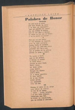 Palabra de honor : Recitado