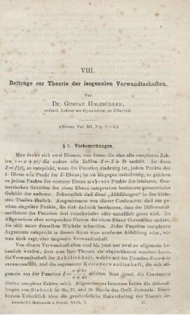 VIII. Beiträge zur Theorie der isogonalen Verwandtschaften.