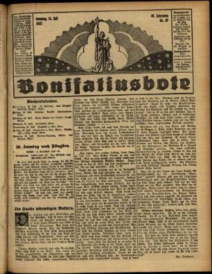 Erste Ausgabe vom Sonntag, den 24. Juli 1932.