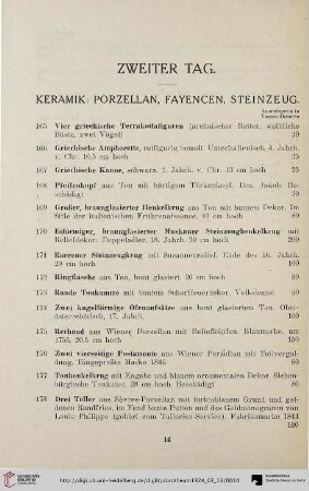 Keramik: Porzellan, Fayencen, Steinzeug (Nr. 165-246)