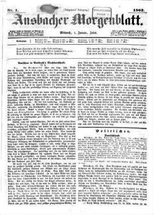 Ansbacher Morgenblatt, 1862,1/6 = Jg. 18