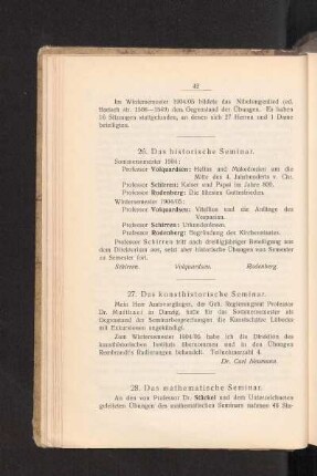 27. Das kunsthistorische Seminar.