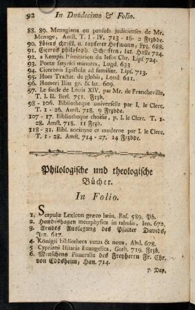 92-95, Philologische und theologische Bücher.