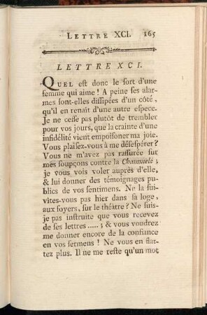 Lettre XCI - Lettre XCV