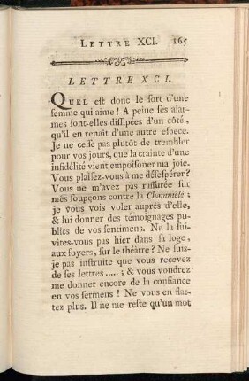 Lettre XCI - Lettre XCV