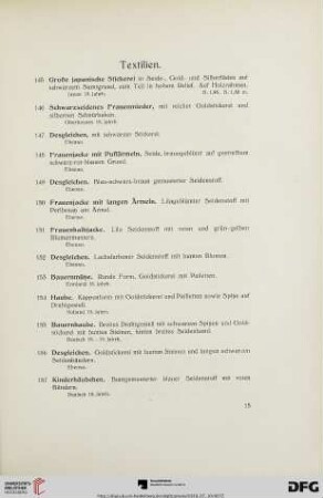 Textilien (Nr. 145-160)