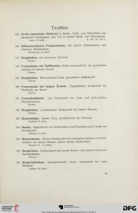 Textilien (Nr. 145-160)