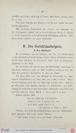 B. Die Gesellschaftsspiele