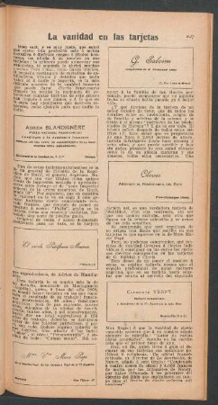 La vanidad en las tarjetas