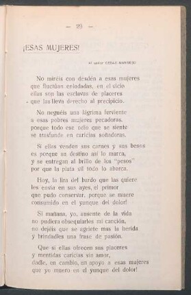 ¡Esas mujeres! : Al señor Cesar Manreso