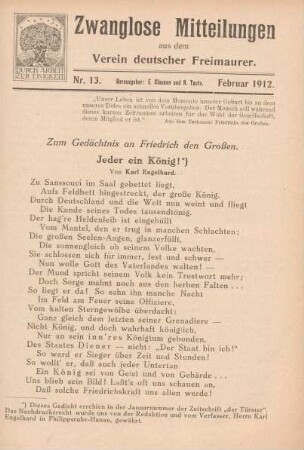 Nr. 13. Februar 1912.