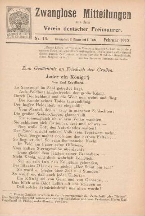 Nr. 13. Februar 1912.