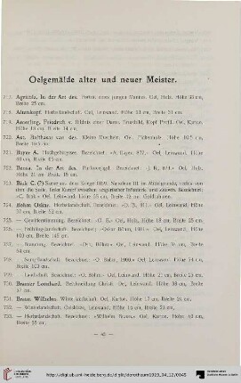 Oelgemälde alter und neuer Meister (Nr. 717-991)