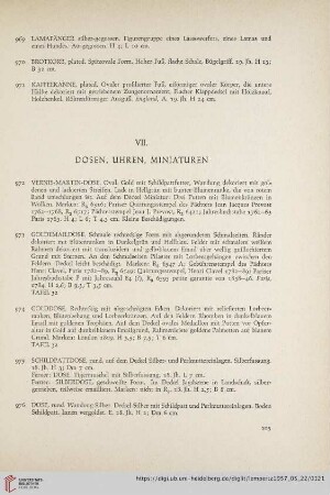 VII. Dosen, Uhren, Miniaturen (Nr. 972 - 1012)