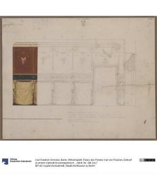 Berlin, Wilhelmplatz. Palais des Prinzen Karl von Preußen, Entwurf zu einem Kabinett im pompejanischen Stil