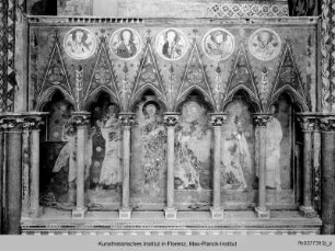 Gewölbedekoration : Ausmalung der Galerien : Wimpergarkaden und westliche Apostelgruppe