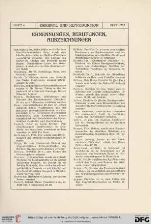 Ernennungen, Berufungen, Auszeichnungen