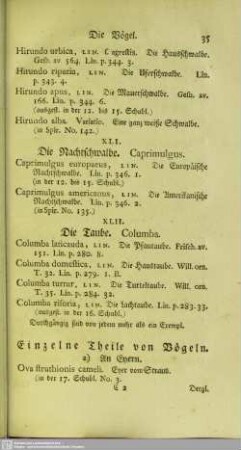 Einzelne Theile von Vögeln