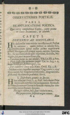 Pars I. De Amplificatione Poetica.