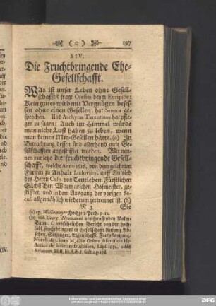 XIV. Die Fruchtbringende Ehe-Gesellschafft.