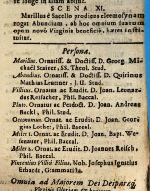Maria bis misericors, dum Clientem egenum ... vendicat : in Scenam data, cum illustr. Dom. Joannes Jacobus L. B. de Brunetti in Grossenmallerndorff praefectus Mai. Congr. Acad. B. V. Mariae promulgaretur Ingolstadii 1699