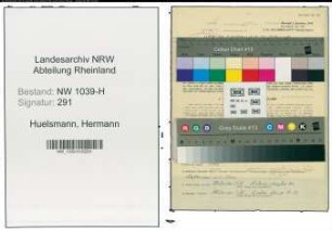 Entnazifizierung Hermann Huelsmann , geb. 12.07.1888 (Schneider)