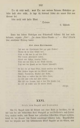 252-264, XXVI. Briefe vom August und September