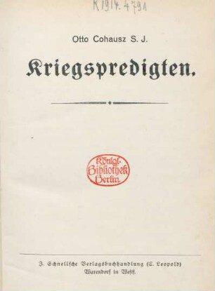 [Folge 1]: Kriegspredigten