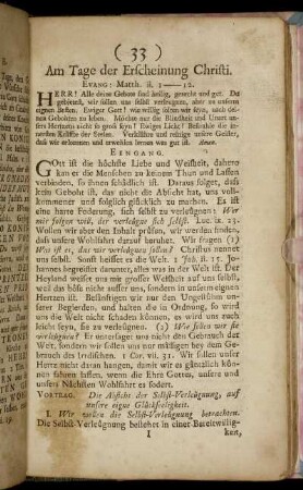 Am Tage der Erscheinung Christi.