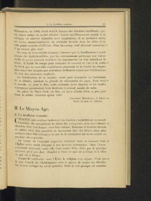 II. Le Moyen Age.