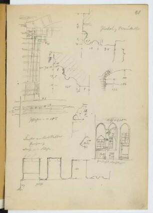 Rathaus, Gardelegen: Details (aus: Skizzen- und Fotoalbum 28)
