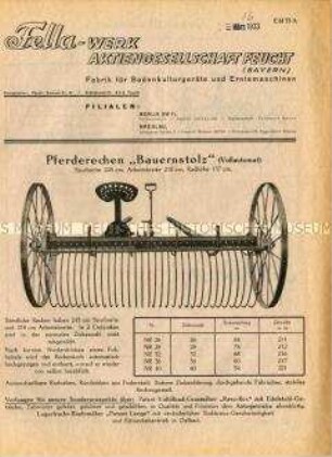 Pferderechen, Heuwender, Getreidemäher