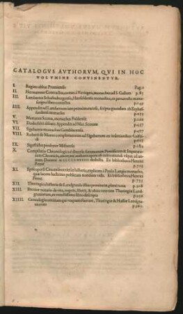 Catalogus Authorum, Qui in Hoc Volumine Continentur.