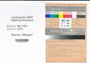 Entnazifizierung Hildegard Raemer , geb. 26.11.1911 ()