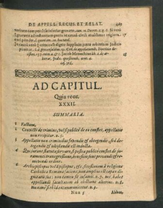 Ad Capitul. Quia reos. XXXII.