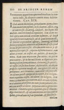 Formarum appetitus quemadmodum in materia insit ... Cap. XIX.