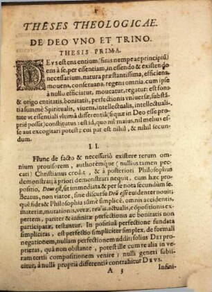 Positiones theologicae de Deo uno et trino
