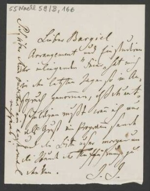 Brief an Woldemar Bargiel : o.D.