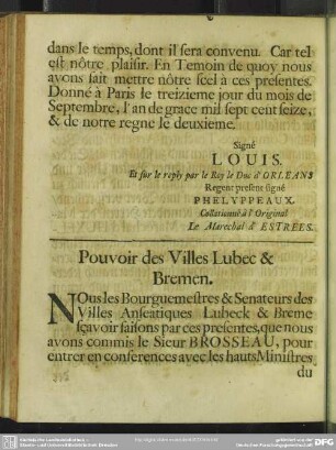 Pouvoir des Villes Lubec & Bremen