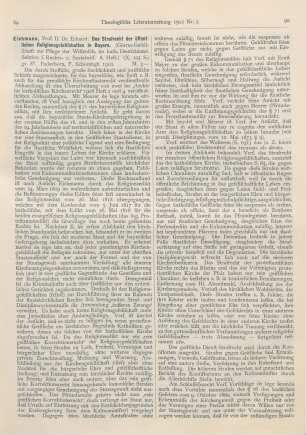 89-91 [Rezension] Eichmann, Eduard, Das Strafrecht der öffentlichen Religionsgesellschaften in Bayern