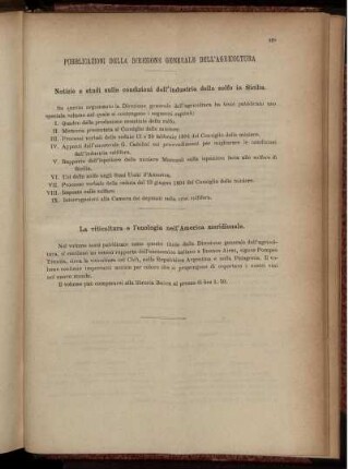Pubblicazioni della Direzione generale dell' agricoltura.