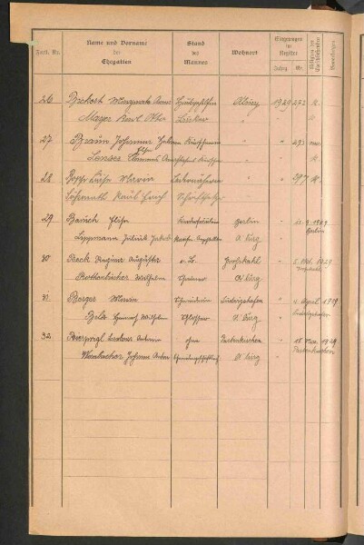 Standesamtsbuch der Stadt Aschaffenburg: Register Eheschließungen 1927 - 1929