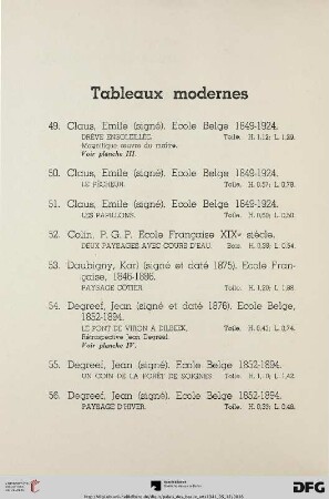 Tableaux modernes (Nr. 49-89)