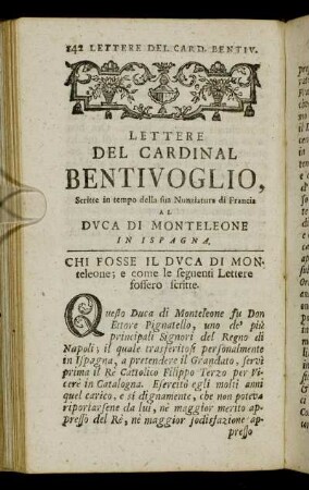 Chi fosse il duca di monteleone;...