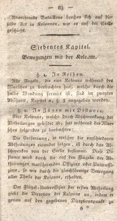 Siebentes Kapitel. Bewegungen mit der Kolonne.
