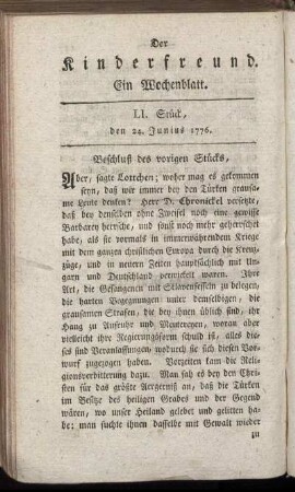 LI. Stück den 24. Junius 1776