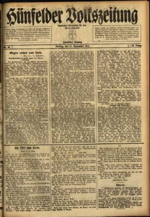 Ausgabe vom Freitag, den 21. November 1919.