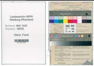 Entnazifizierung Franz Glenz , geb. 23.09.1888 (Steiger)